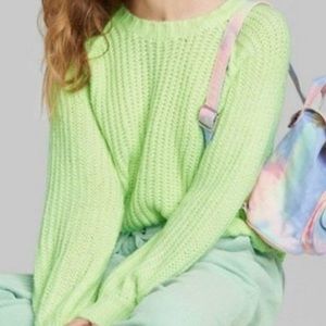 Neon Green Pullover Sweater
